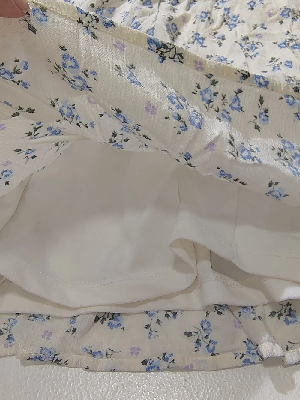 Justice Cream Dress with Blue and Lilac Floral Print 100% Viscose Size 10